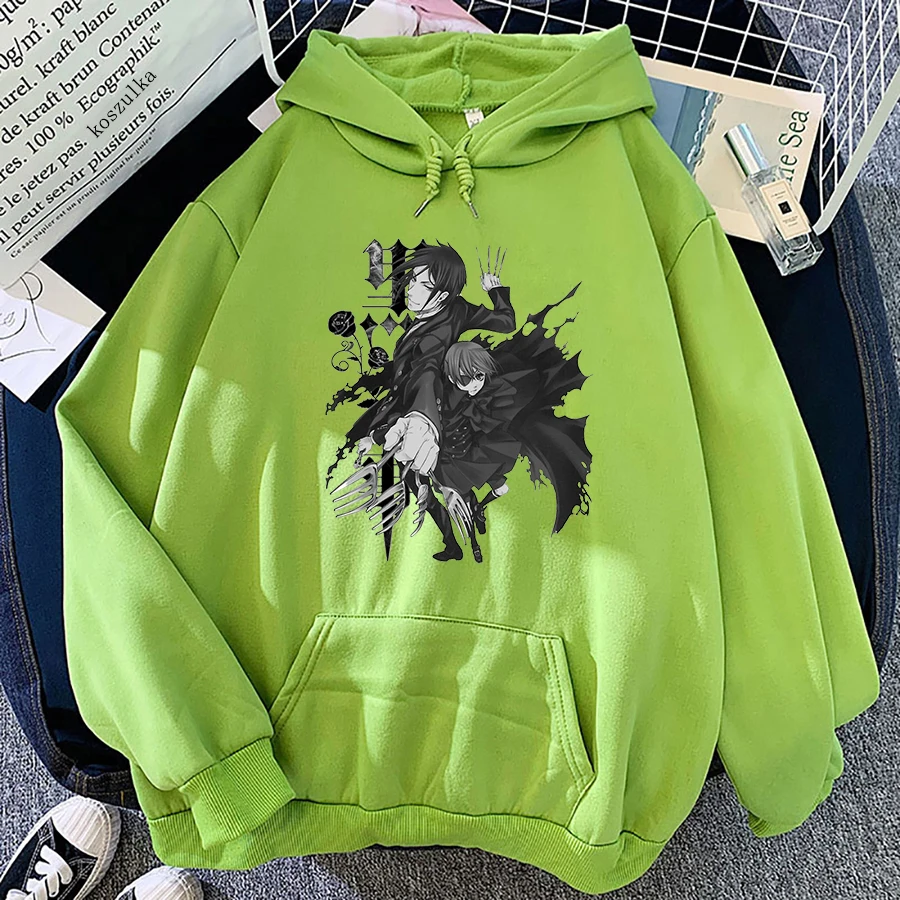

Hot Anime Black Butler Hoodie Women Manga Harajuku Ciel Hoodies Female Kawaii Moletom Sweatshirts Pullovers Sebastian Hoody