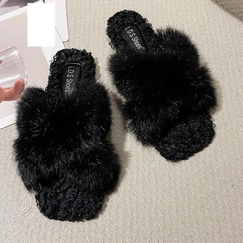 Women Winter House Slippers Cute Plush Fluffy Warm Shoes Thick Soled Ladies Indoor Fur Slides 2022 Ytmtloy Zapatillas Mujer Casa