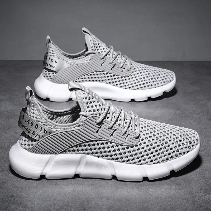 

Men's New Summer Single Mesh Tide Shoes Breathable Shoes Outdoor Mesh Casual Shoes Comfortable Sports Shoes Solid Color Soft