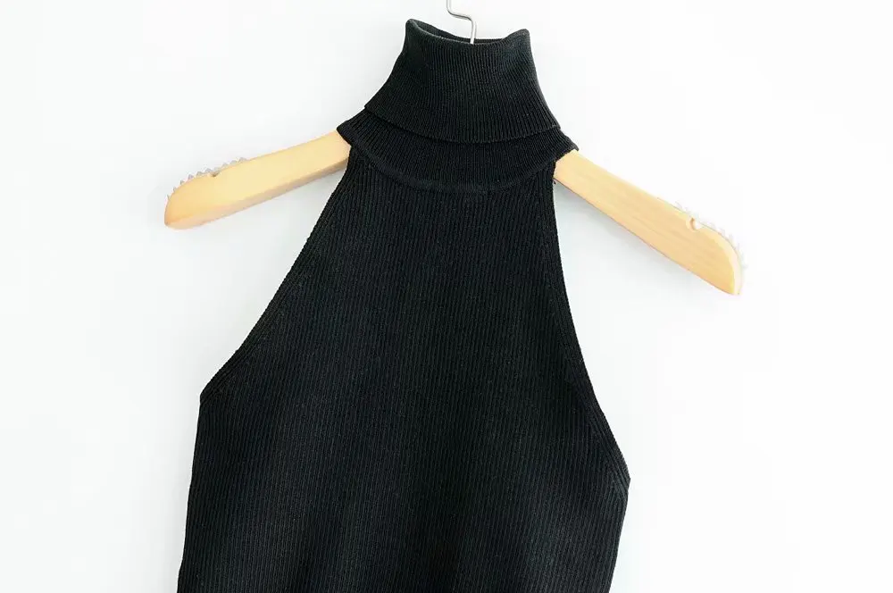 

Sweater Vest for Women 2021 Spring Autumn Tops and Pullovers Sleeveless Knitted Sweaters Turtleneck Ladies Slim Vest PDG2110