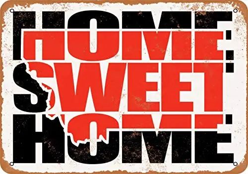 

Metal Sign - Home Sweet Home Montana Red - Vintage Look Wall Decor for Cafe beer Bar Decoration Crafts