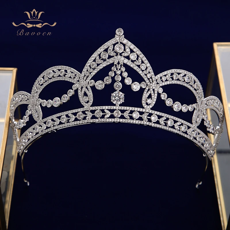 Женская корона с фианитами свадебная диадема для невесты|Украшения волос| |