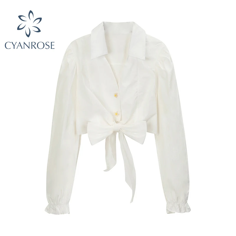 

Женская блузка на пуговицах с V-образным вырезом и длинным рукавом