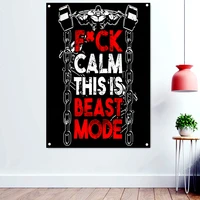 fck calm this is beast mode gym workout motivation poster wall art hanging paintings exercise wallpaper banner flag wall decor