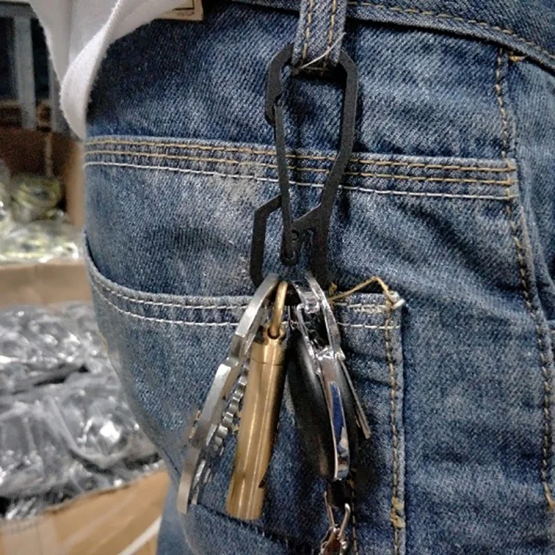 

EDC Keychain Carabiner 420 Stainless Steel Quick Release Anti-Lost Outdoor Climbing Accessories Camping Equipment