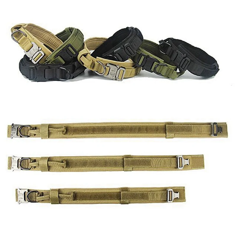 Tactical Dog Heavy Duty Collar With Control Handle Pet Adjustable Military Training Walking Large Supplies | Дом и сад