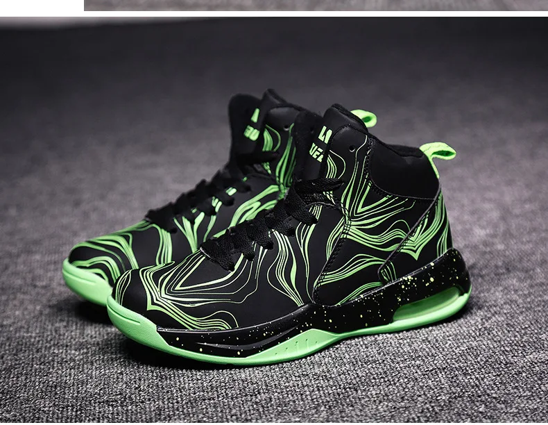 Jordan shoes high help couple night light basketball shoes shock-absorbing anti-slip wear-resistant combat boots sneakers