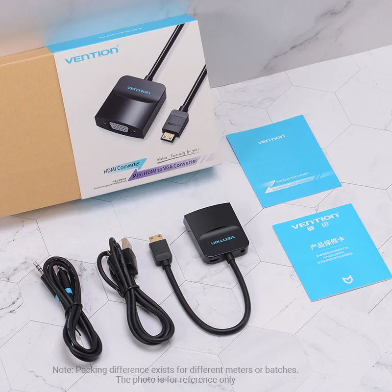 Адаптер Vention Micro HDMI в VGA 1080P Mini штекер Женский конвертер с аудиокабелем питания для