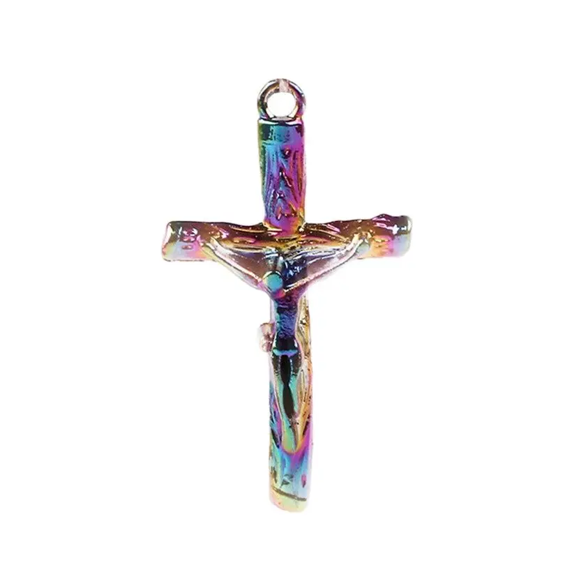 

10PCS Rainbow Cross Pendant Alloy Charms