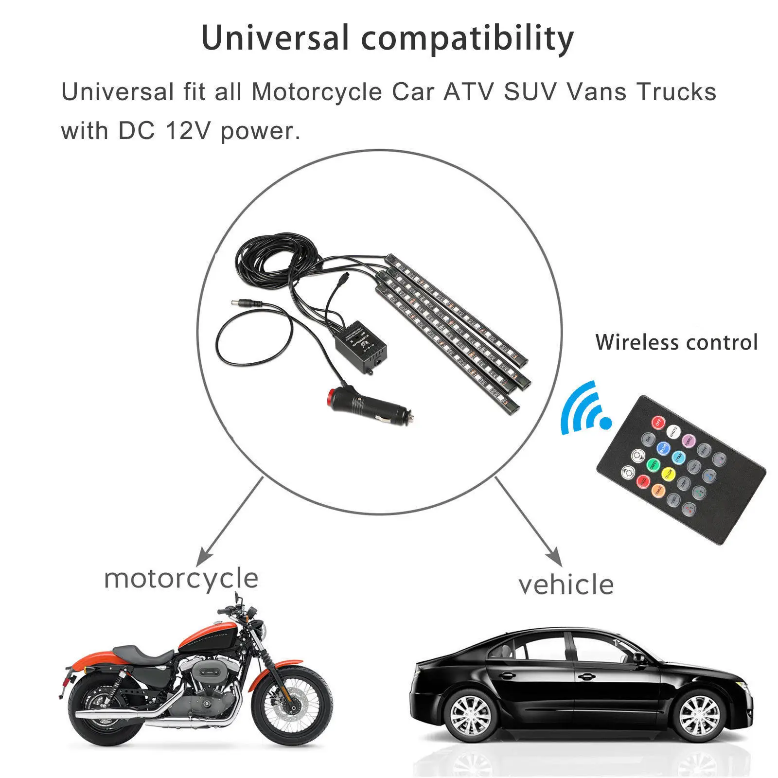 YKVEHICLE RGB автомобильные декоративные огни атмосферные водонепроницаемые функции