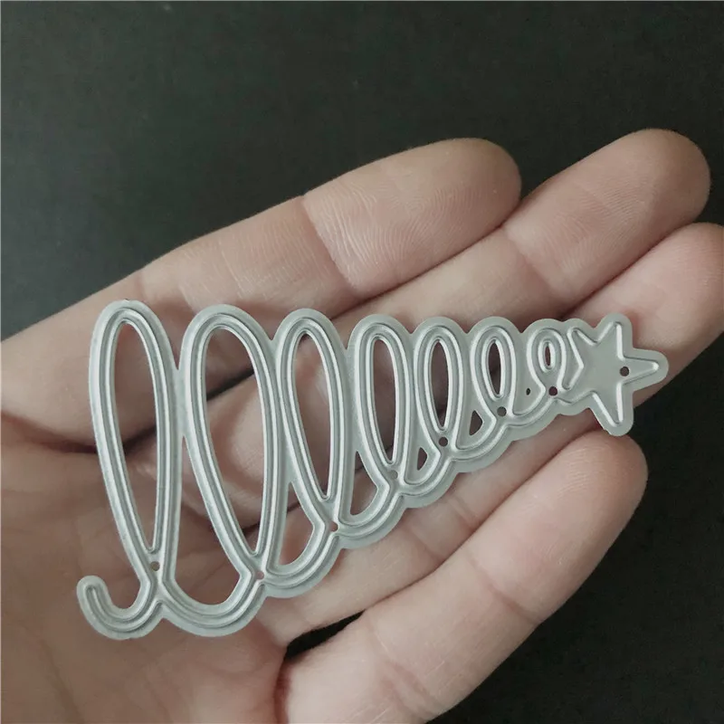 8X4.5X0.1CM Рождественская звезда самоделка из металла праздничные подарки серия бумажная заготовка режущие штампы для скрапбукинга/DIY рождественские свадебные карточки - Цвет: 8X4.5X0.1CM