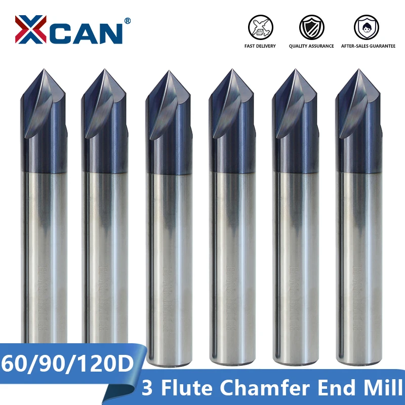 XCAN твердосплавный фреза для снятия фаски 60/90/120 градусов 3 флейты фрезерный станок
