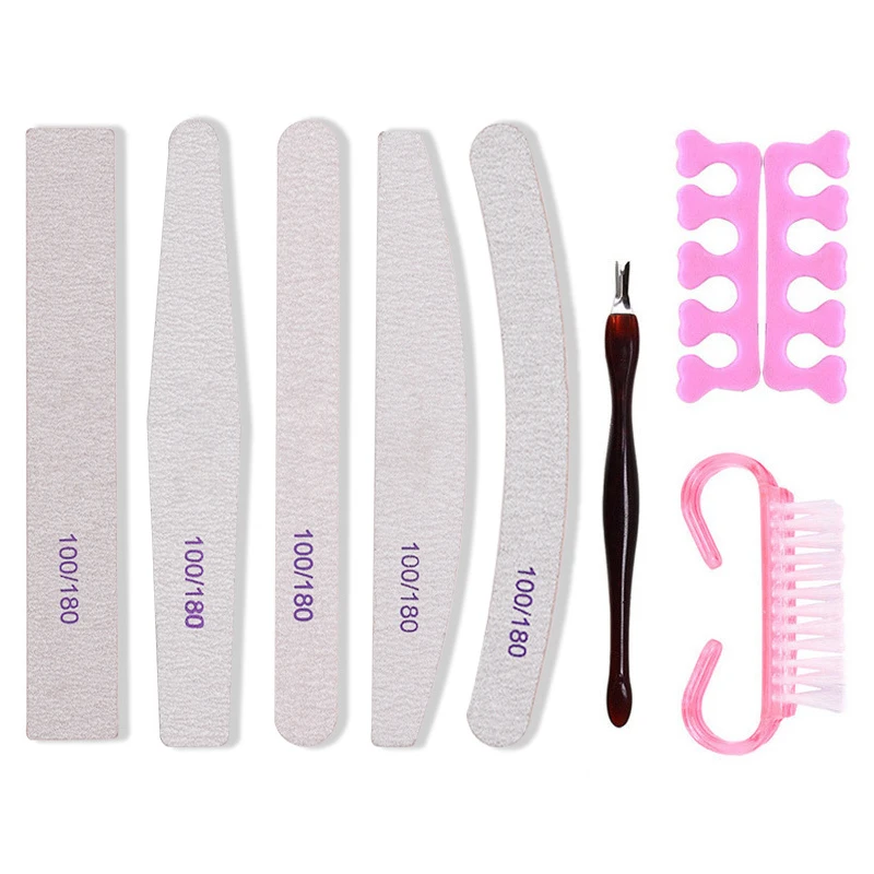 

Пилка для ногтей, баффер, шлифовальный блок, инструменты для маникюра и педикюра, набор полосок из наждачной бумаги, пилка для полировки ног...