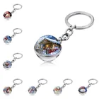 Брелок с подвеской в виде рождественского снеговика и стеклянного шара, металлический брелок из нержавеющей стали, держатель, брелок, Новогодний подарок