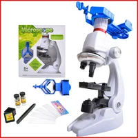 100x 400x 1200x led lab microscope kit home school science educational toy gift refined for kids child biological microscope