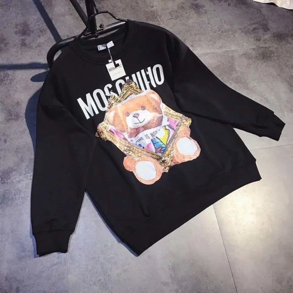 

2021 MOSCHINO Sweater Bear Long Sleeve Spring and Loose-Fitting Coat Male and Female Couples Wear Fashion Brand MOSCHINO