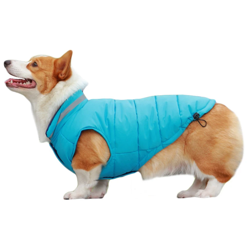 

Двустороннее пальто для собак, куртка, водонепроницаемая Светоотражающая Одежда для собак, зимняя одежда вельш корги, костюм для маленьких и больших питомцев, наряд, жилет