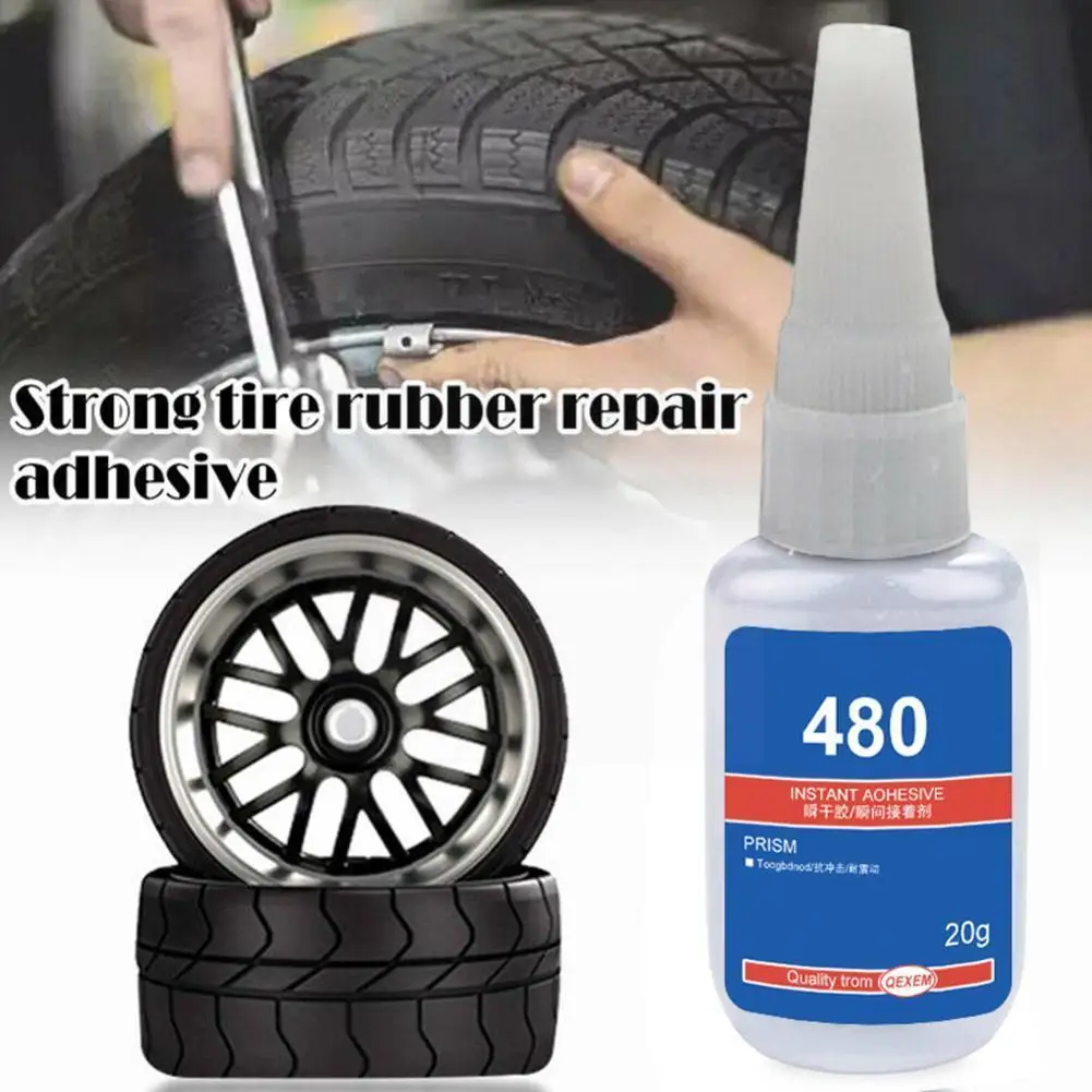 

20ml Mighty Tire Repair Glue Tyre Puncture Sealant Repair Cold Patch Puncture Solution Car Rubber Cement Tire Glue Bike Pat P9U5