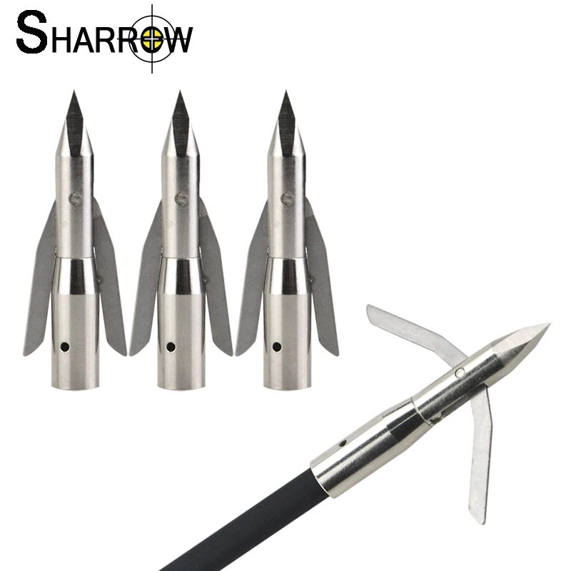 

6pcs 288 Grains Archery Arrowhead Fishing Arrow Head Bowfishing Broadheads 2 Blades Point Tips for Shooting Hunting Accessories