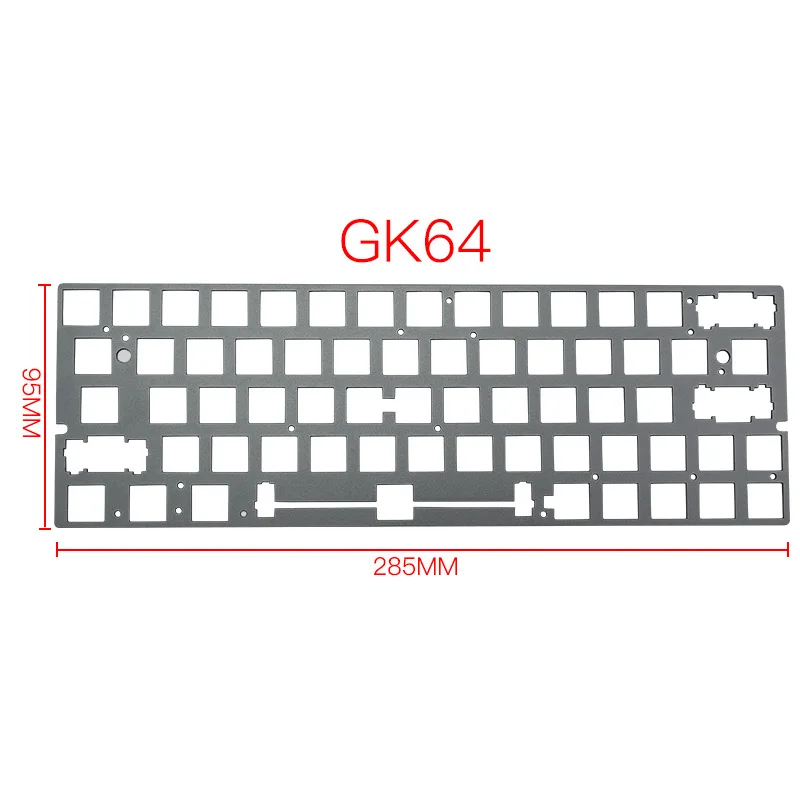 

Customized Mechanical Keyboard Aluminum Alloy Positioning Plate DIY Support ANSI for 60% Keyboard GK64 GK61 GH60 CNC Anodized