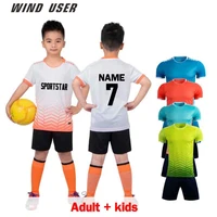 male adults kids soccer jersey set football uniforms men jersey shirt sets custom sports training uniforms soccer shirts