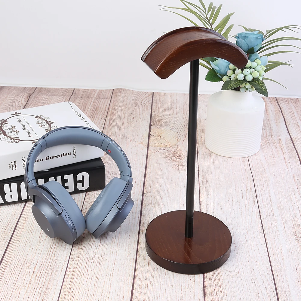 Solid Headset Stand Widely Compatible Wooden Aluminum Wall Mount Desktop Display Earphone Headphone Bracket Accessories | Электроника