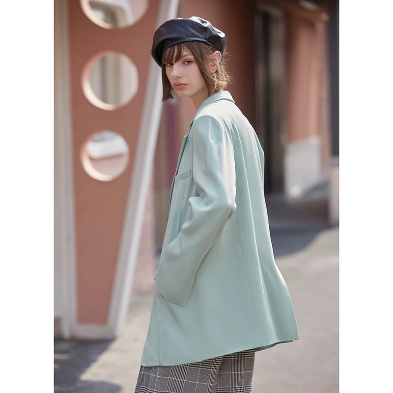 Женский блейзер AEL свободный однотонный пиджак с длинным рукавом повседневная