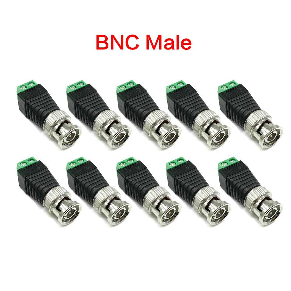 

10PCS Male/Female BNC Connector Video Balun Connector Transceiver for CCTV Camera Surveillance Accessories