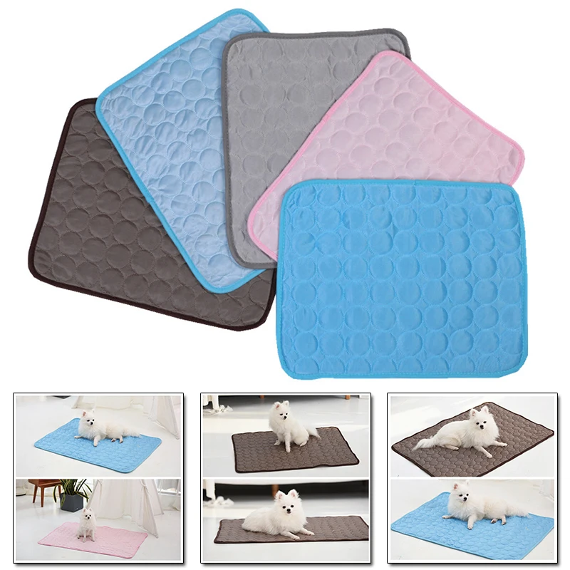 

Pet Cooling Mat Summer Dog Bed Mats Blue Pet Ice Pad Silk Moisture-Proof Cooler Mattress Cushion Puppy Cat Pet Beds Sofa Cushion
