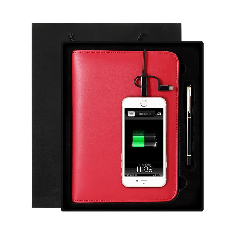 

Multifunction A5 Diary Notebook And Journal Binder Business Zipper Bag Manager Folder Wireless Charging Padfolio Office Supplies