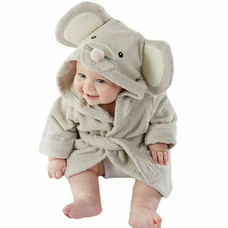 

Free shipping Cute Baby Boys Girls clothes Hooded Bathrobe Child Geometry lovely Toddler Bathing Towel cotton Robe one pieces