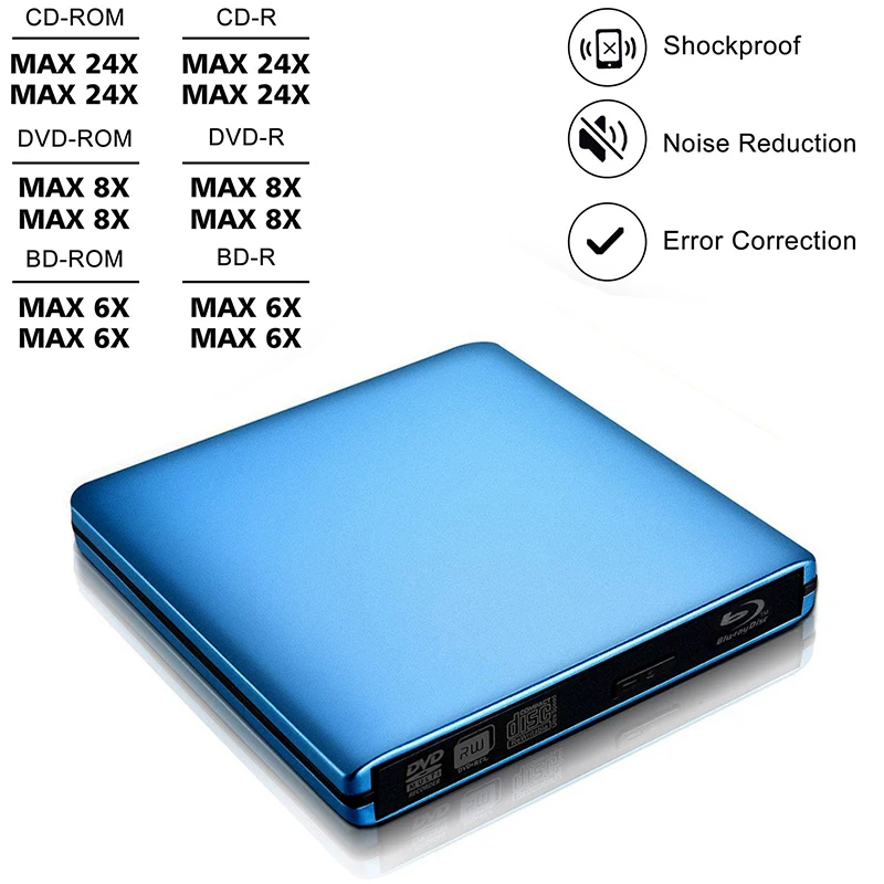 USB3.0 Внешний BD RE Blu Ray привод Оптический Bluray плеер CD/DVD RW записывающее устройство