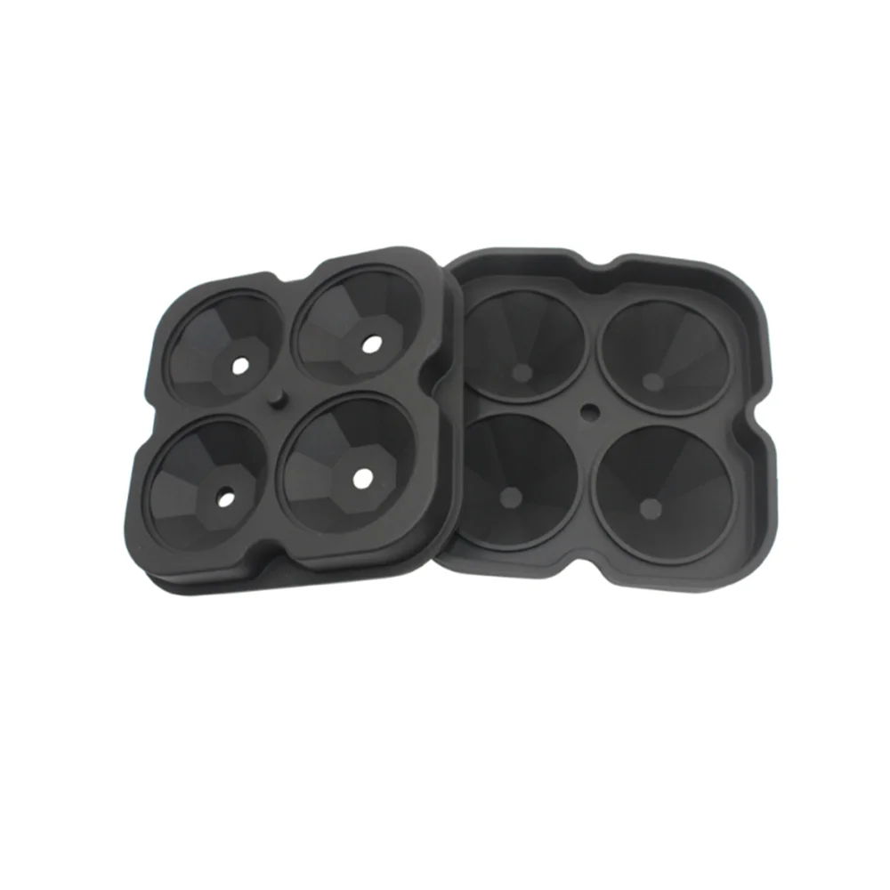 

4 Cell Diamond Ice Ball Mold Silicone Ice Cube Tray Whiskey Ball Maker Ice Cream Molds Form Chocolate Mold For Party Bar