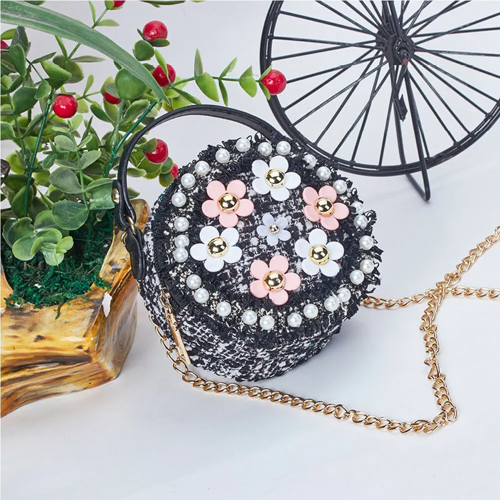 

Fashion Kid Girl Princess Handbag Sling Shoulder Bag PU Round Crossbody Purses