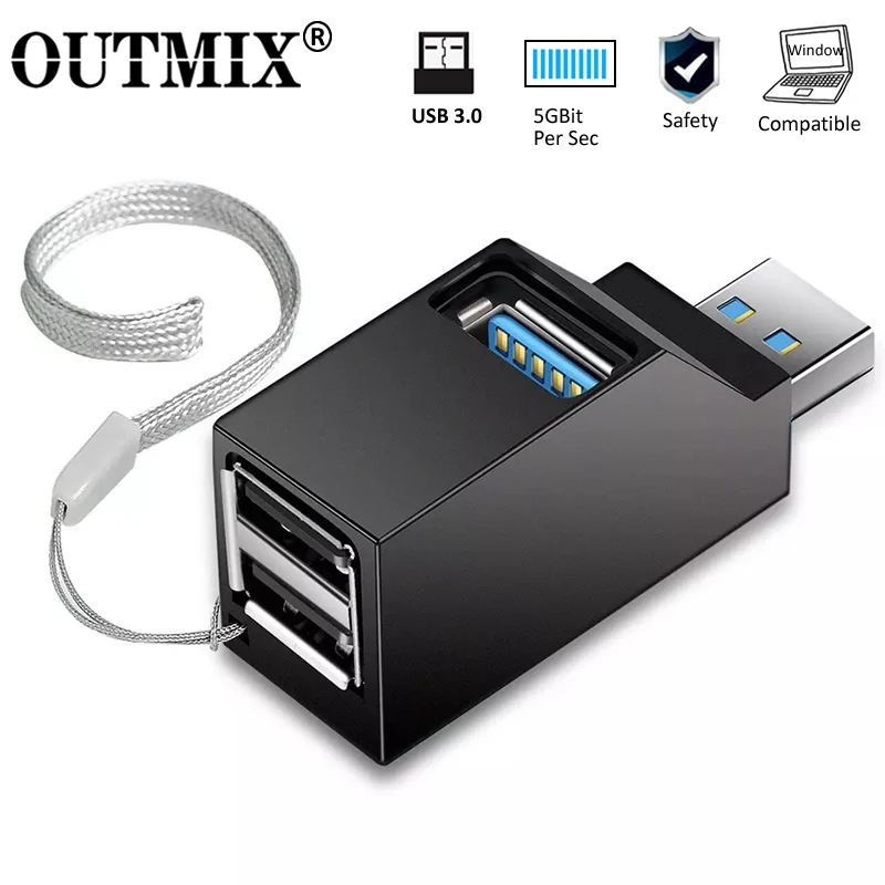 Разветвитель OUTMIX Mini с 3 портами USB 0 высокоскоростной разветвитель для передачи