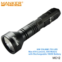 manker mc12 650 meters long range edc spot flashlight portable power led torch lantern with micro usb rechargeable 18650 battery