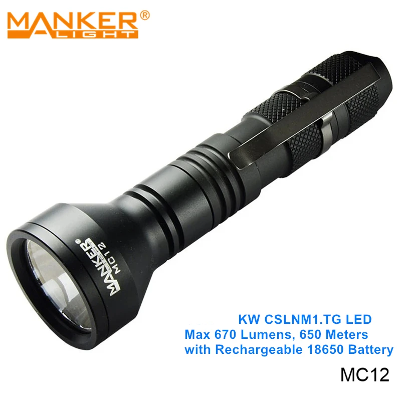 Светодиодный фонарик Manker MC12 с микро USB 650 м|Фонарики и осветительные приборы| |