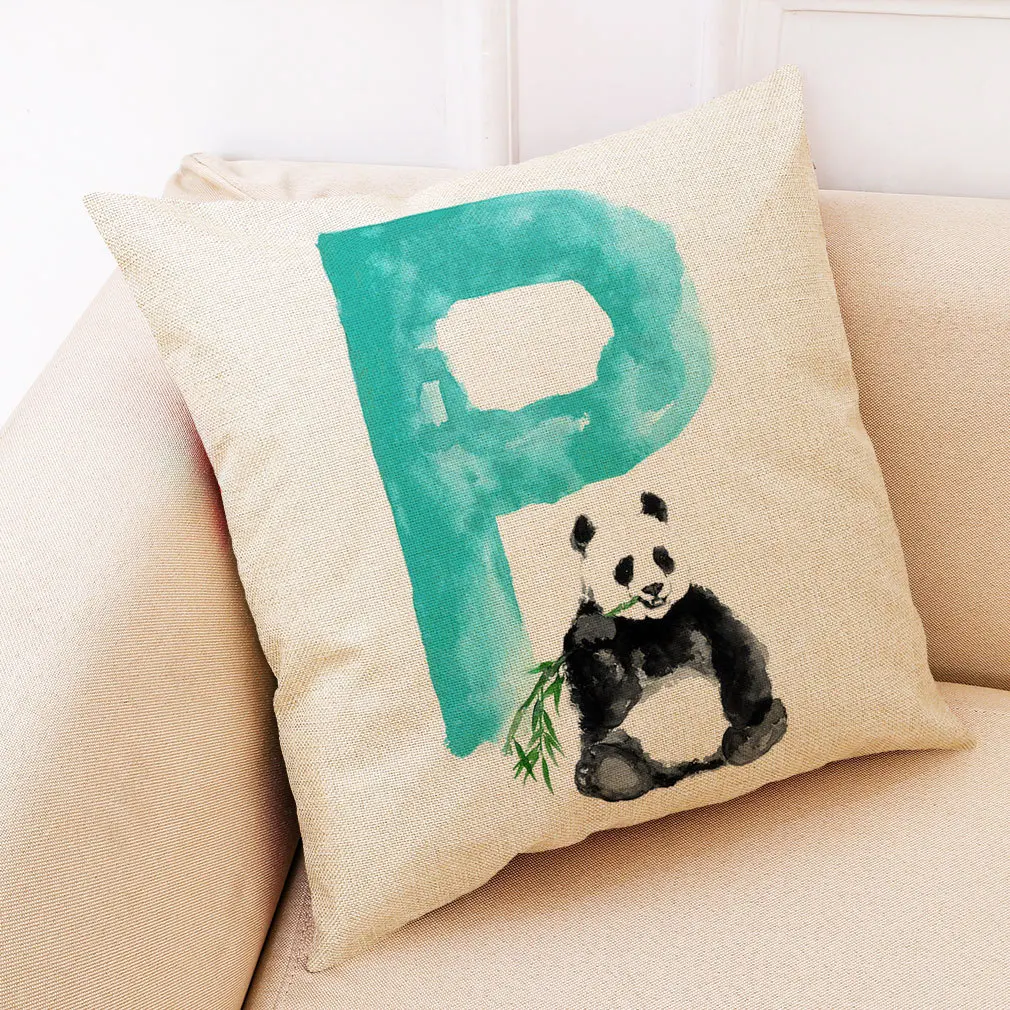 

Panda Printed Polyester Throw Pillow Cases Sofa Cushion Cover Home Decor 45x45cm Cotton Car Pillowcase