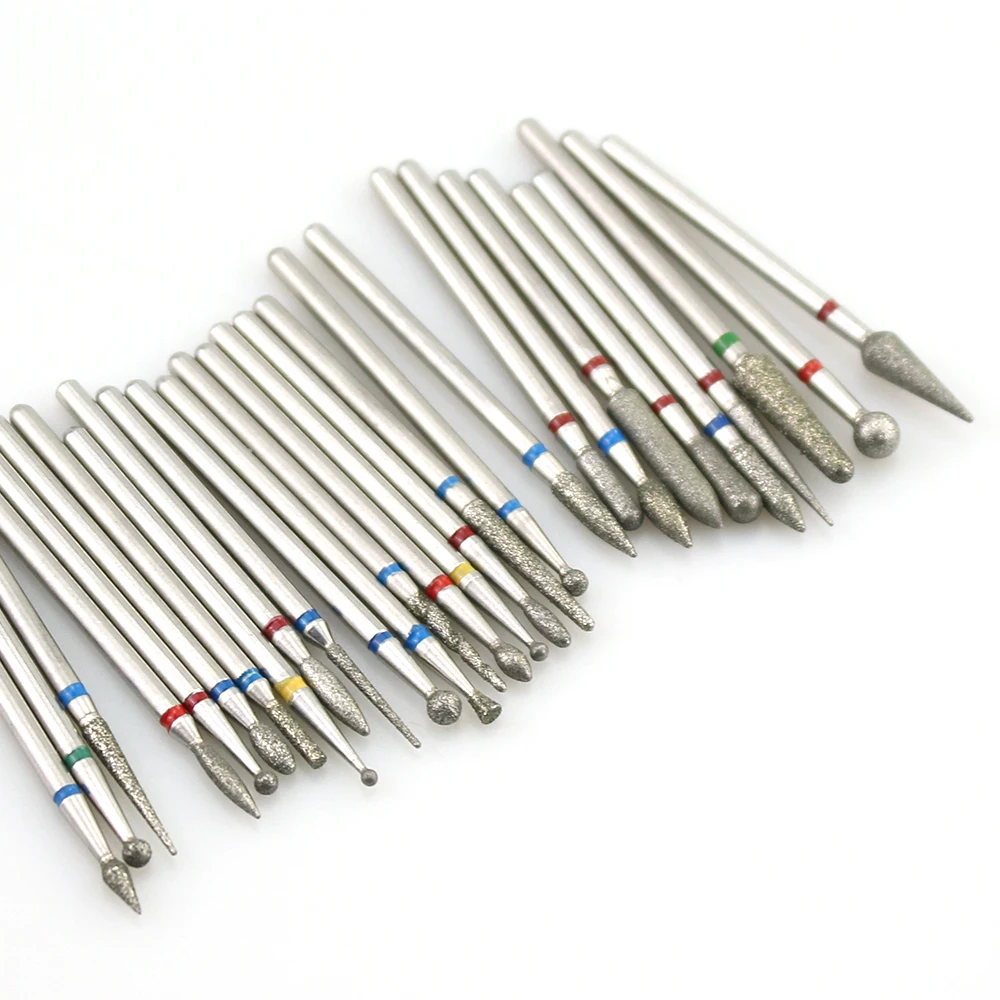 28 типов алмазных битов фреза для маникюра электрические маникюрные Файлы сверла для ногтей инструменты для снятия лака для ногтей