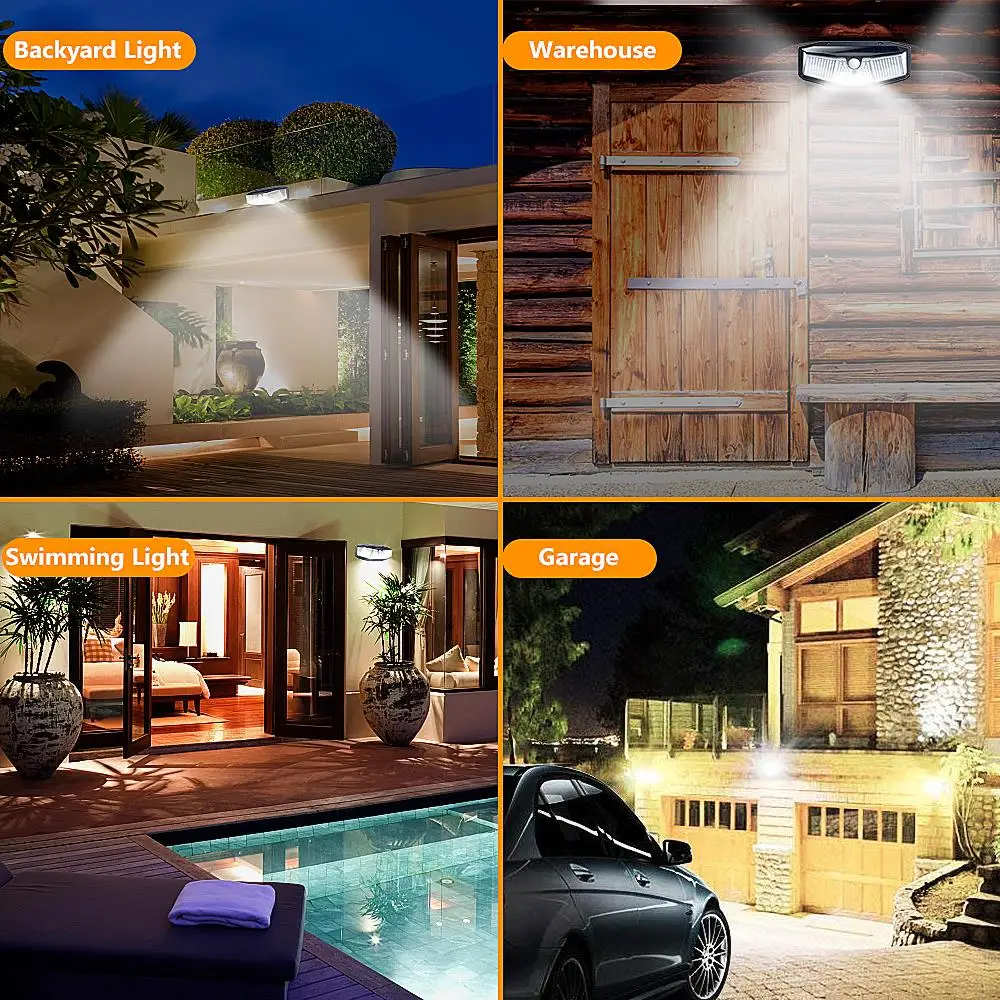 

1 pcs 308 led solar light outdoor solar lamp with motion sensor solar street light led spotlight lamp for garden decoration