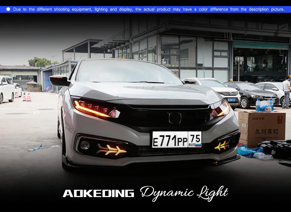 2шт автомобили стайлинг фары для CIVIC 10th фары DRL год светодиодные ходовые огни Биксеноновые лучи