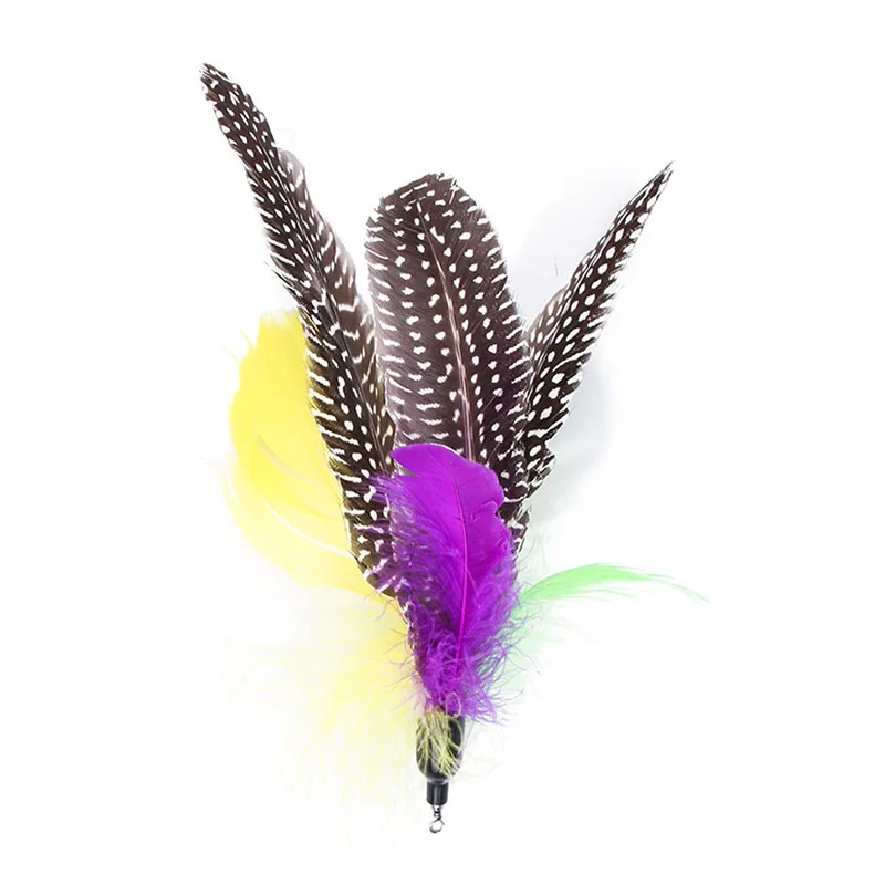 Забавная палочка для кошек и перьев Сменная головка Набор обучающих игрушек