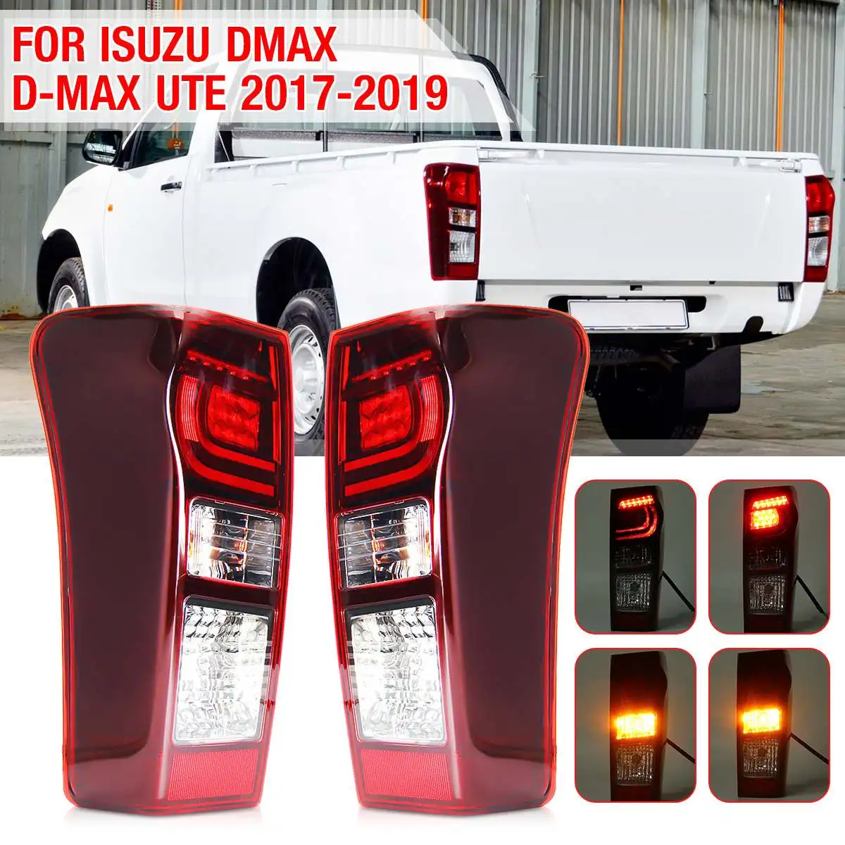 

Car Lights For Isuzu DMax D-Max Ute 2017-2019 Rear Bumper LED Tail Light With Wire Tail Lamp Taillights 8961253983 898125393