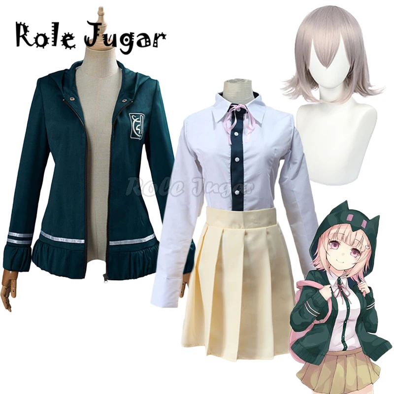 Костюм для косплея Chiaki Nanami (Danganronpa 2) униформа школьная с париком костюм из