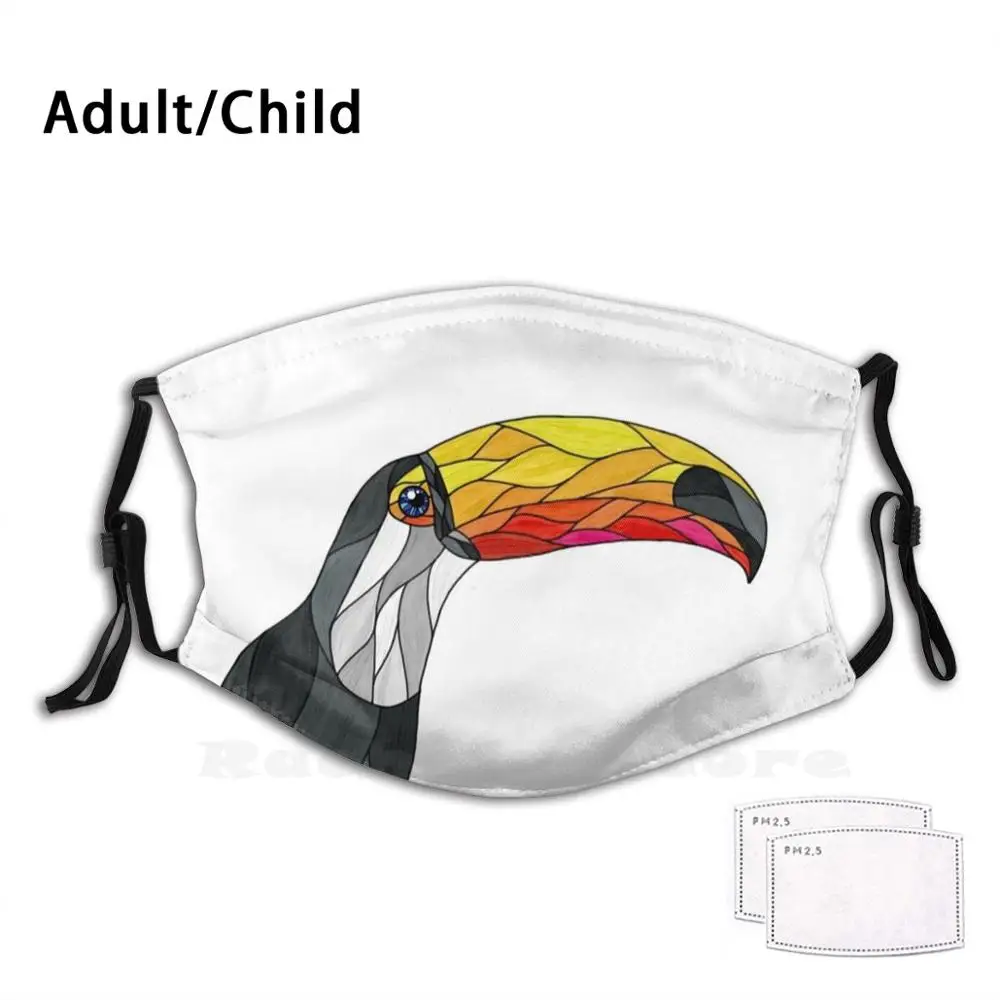 

Маска для защиты от пыли для взрослых и детей Cell-Toucan, маска для самостоятельной сборки, волнистая, водная, акварельная, тропическая, оранжева...