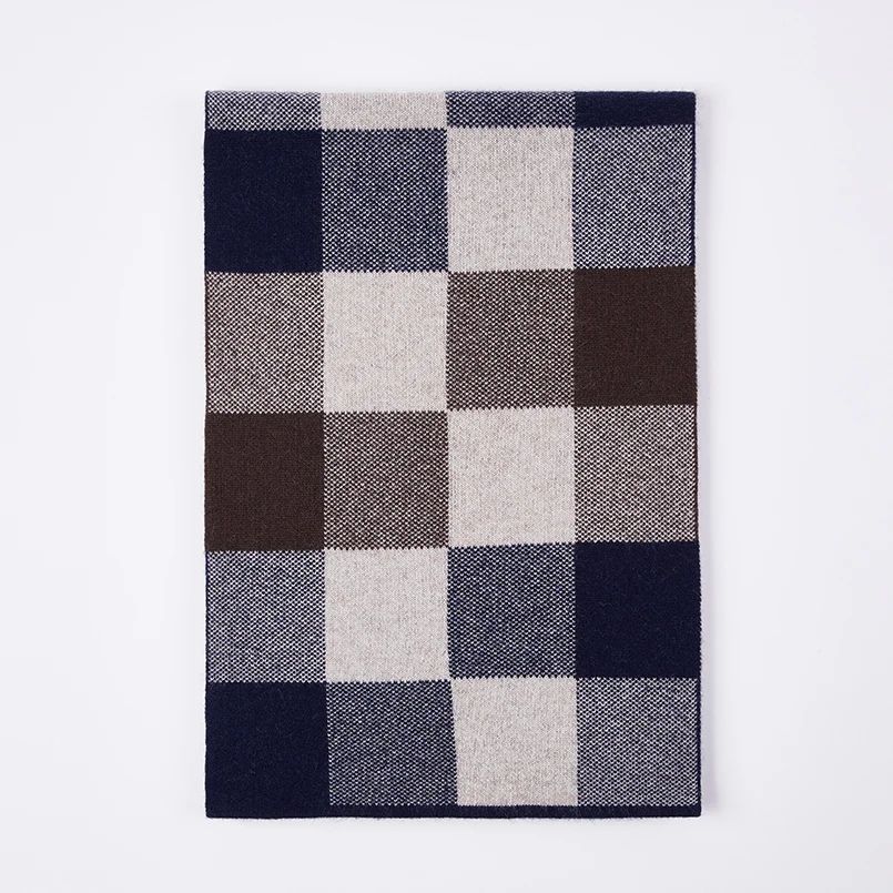 Men Winter Scarf Square Plaid Black Gray Wool Scarf Men Warm Cashmere Fashion High-quality Scarf Husband Gift Middle-aged Scarfs