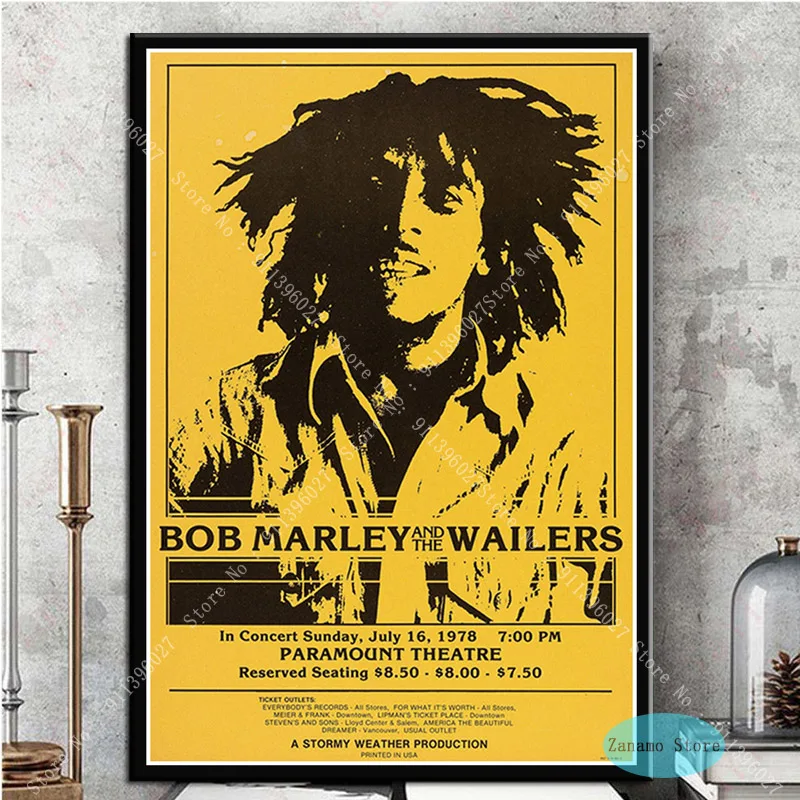 Постер ZT658 с изображением театрального концерта Боба Марли музыкальной звезды
