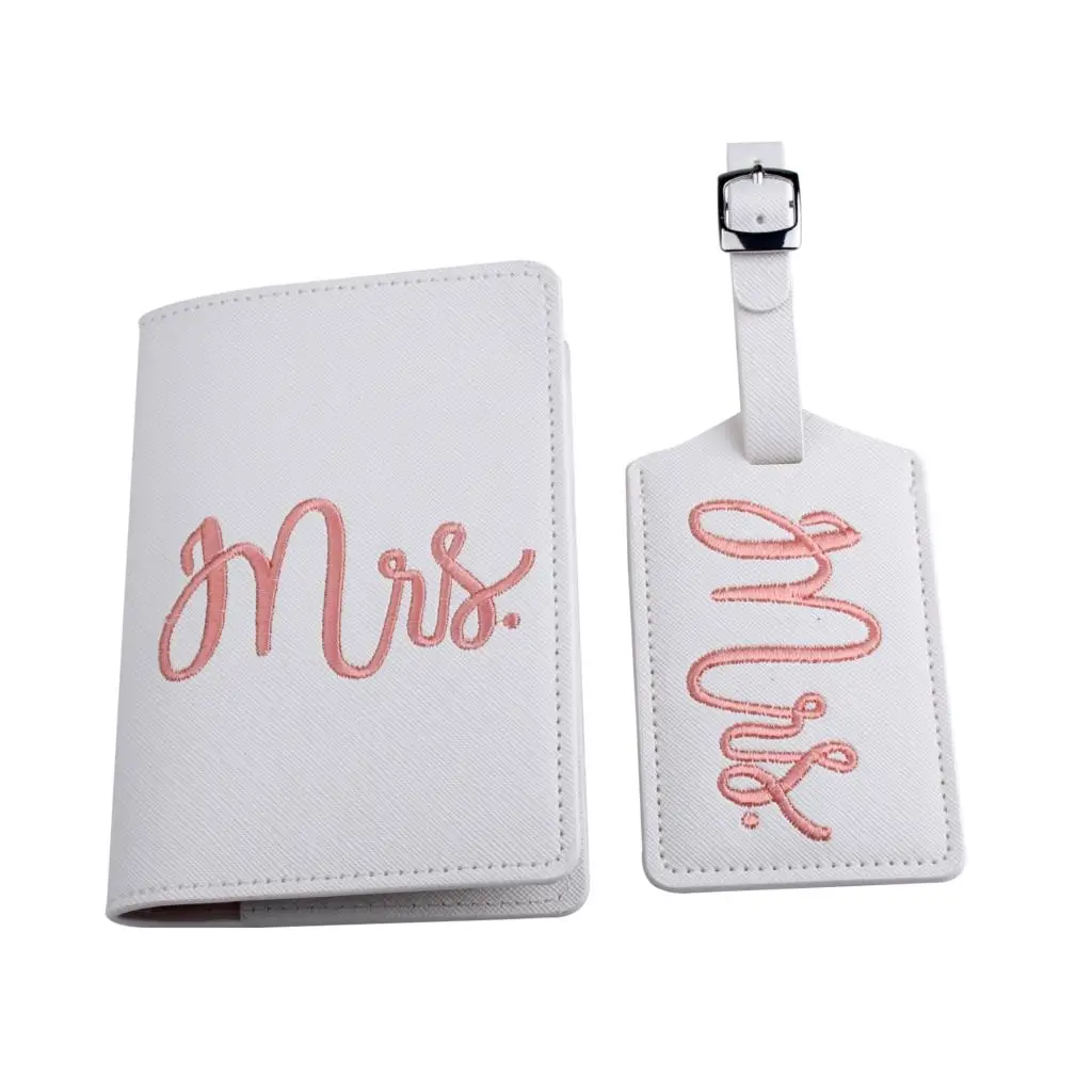 

Embroidery Mr Mrs Lover Couple wedding Passport Cover Case set Letter Women Travel Credit card Holder Passport Cover CH17LT36