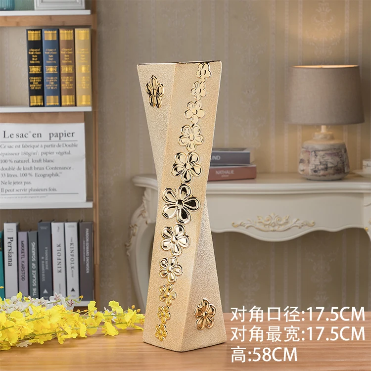 Роскошная Минималистичная керамическая ваза в европейском стиле напольная