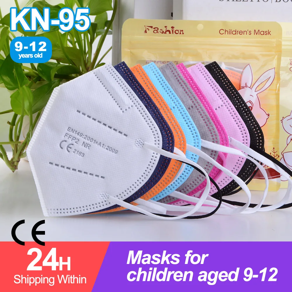 10 100 шт. маска для детей kn95mask детская ffp2mask маски fpp2 ушной защитная mascarillas niño|Маски|